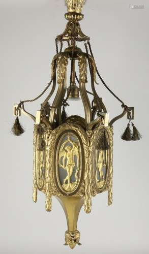 Fire-gilded hanging lamp