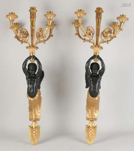 Two wall sconces