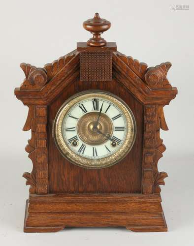 Antique oak table clock, 1900