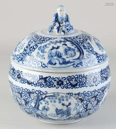 Antique Delft tobacco jar