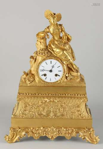 Fire-gilt Charles Dix mantel clock, 1890