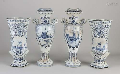 Four antique fayence vases, 1900