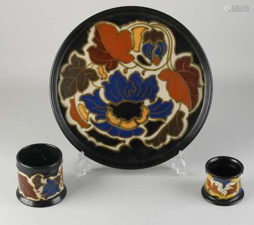 Antique pottery smoking set