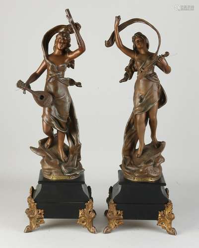 Two Jugendstil statues