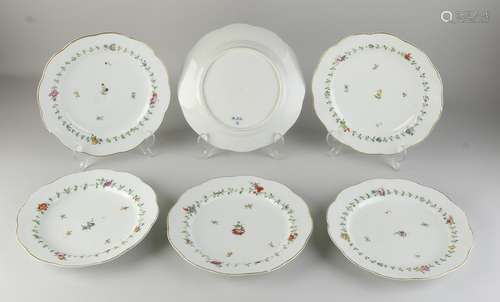 Six rare 18th - 19th century MOL plates Ã˜ 25 cm.