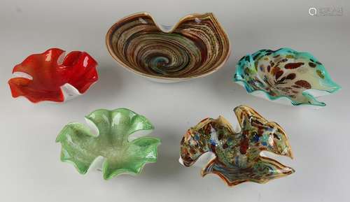 Five Murano bowls