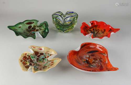 Five Murano bowls