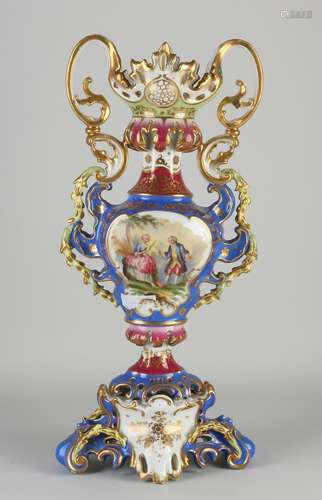 Three-piece French vase, H 43 cm.