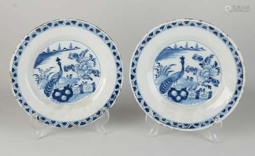 Two 18th century Delft plates