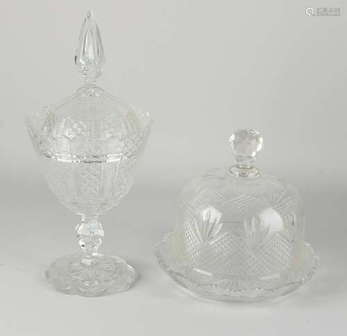 Two parts antique crystal glass