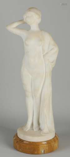 Antique alabaster figure, Naked lady