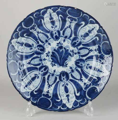 18th century Delft blue saucer Ã˜ 35 cm.