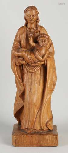 Oak carved Madonna