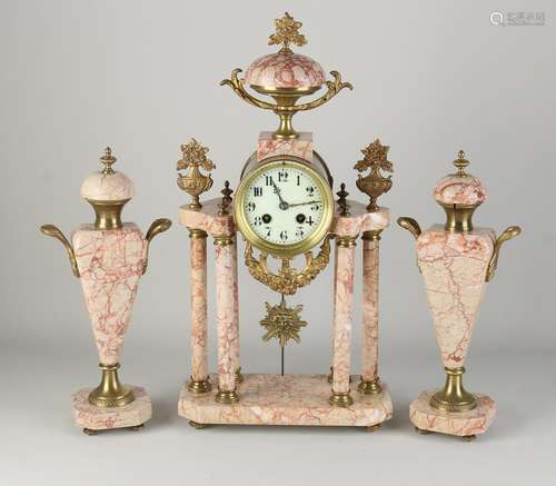 Antique French clock set, 1900