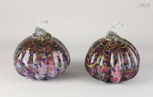 Set of glass pumpkins