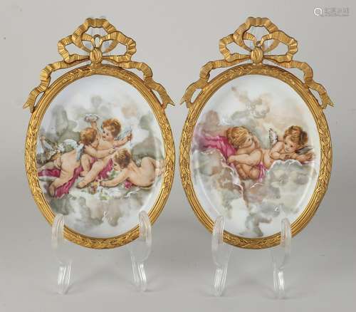 Two antique Limoges plaques