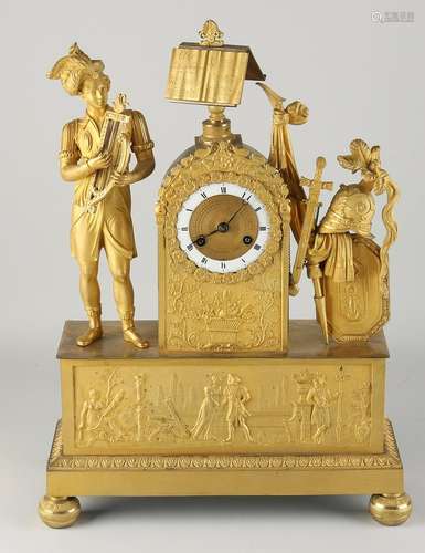 Fire-gilt mantel clock, Man with lyra