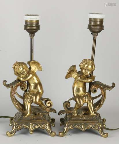 Two antique table lamps, 1920