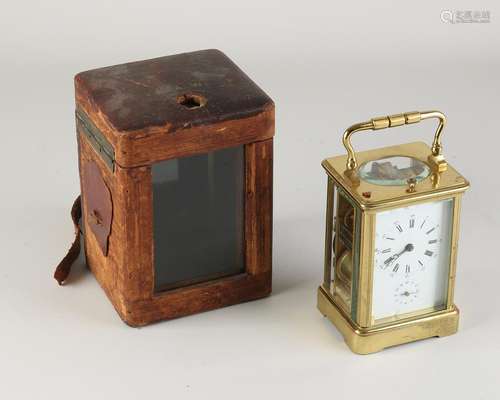 Antique French travel alarm clock