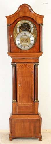 Rare English grandfather clock with planetarium, 1880