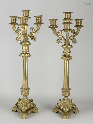 Two French Charles Dix candlesticks