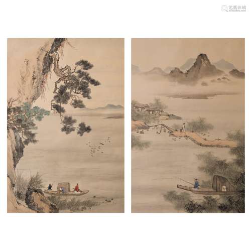 TWO CHINESE PAINTINGS OF LANDSCAPE