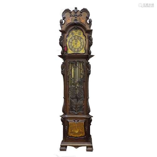 AN ENGLISH GRANDFATHER LONGCASE CLOCK