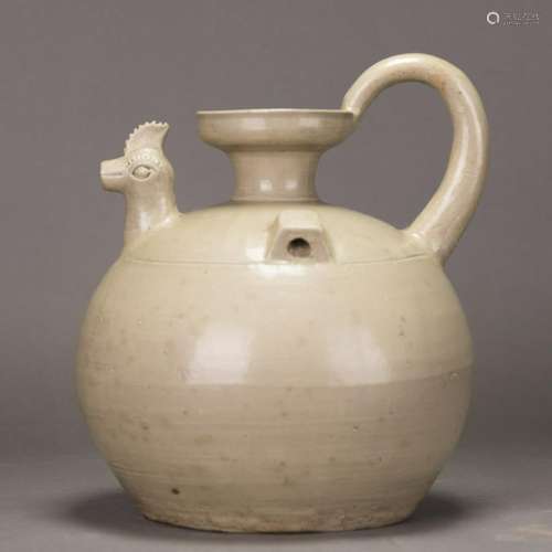 A CELADON CHICKEN-HEAD EWER