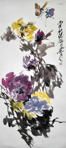 吴冠南 《花卉》1 设色纸本镜片