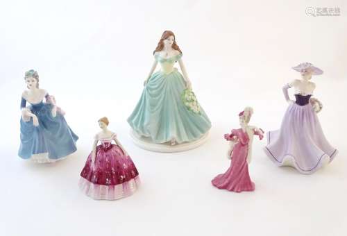 Five Coalport ladies comprising Kimberly, Lady Lilian,