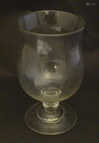 A large 19thC glass celery vase, standing 8