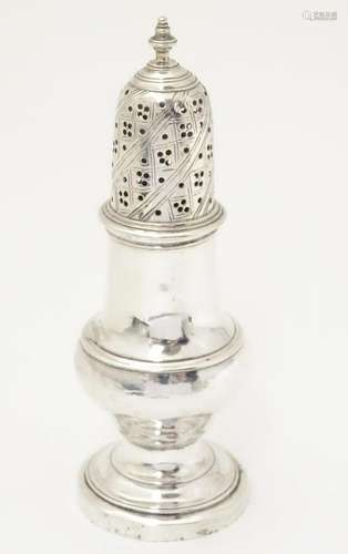 A Geo III silver sugar caster hallmarked London 1767