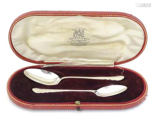 Two silver spoons, hallmarked London 1902 and Sheffield