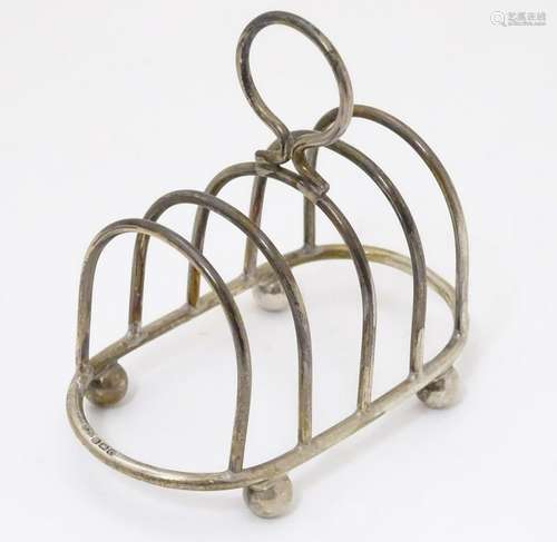 A silver five bar toast rack, hallmarked Birmingham