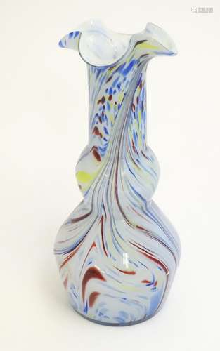 A Murano studio glass vase with flared rim 13 1/4