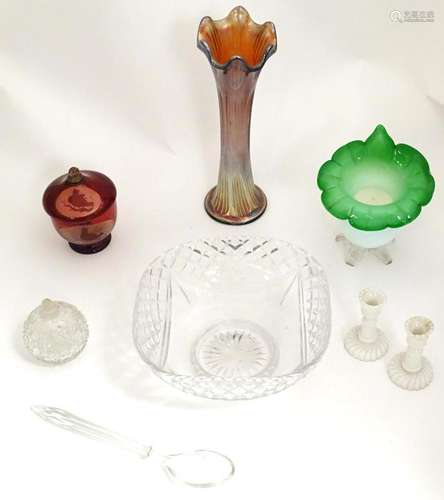 An assortment of glassware, comprising