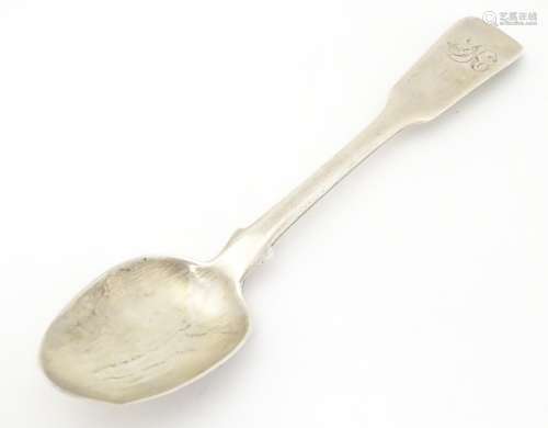 A George IV Scottish silver Fiddle pattern teaspoon