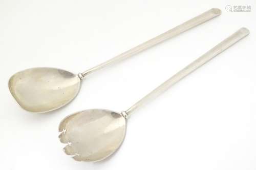A pair of Arts & Crafts silver servers hallmarked