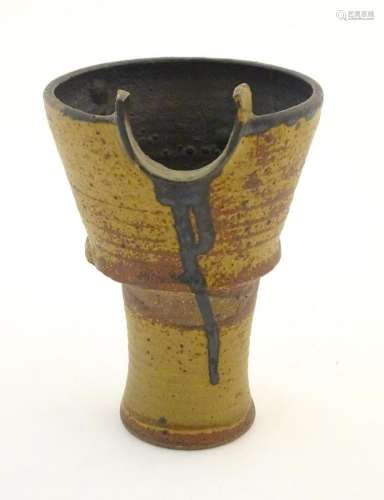 An art pottery / studio pottery stylised goblet /