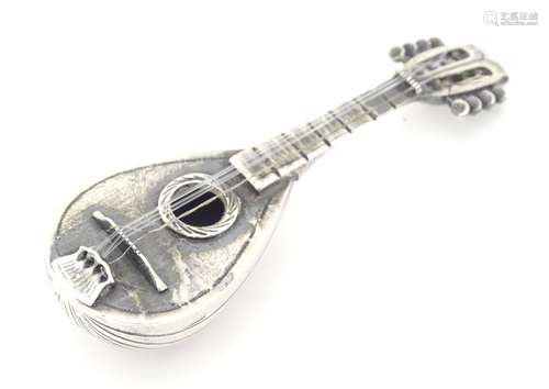 A .925 Continental silver miniature model of a mandolin