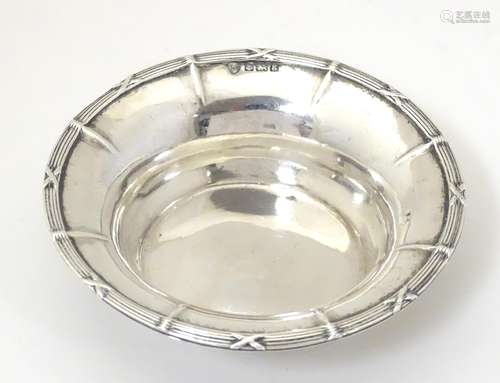 A silver bon bon dish of circular form, hallmarked