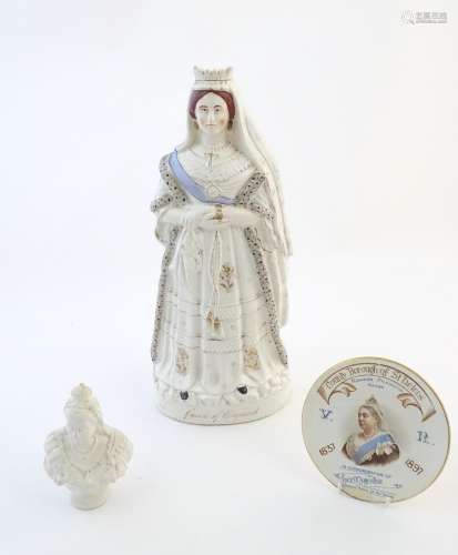 A Staffordshire pottery model of Queen Victoria