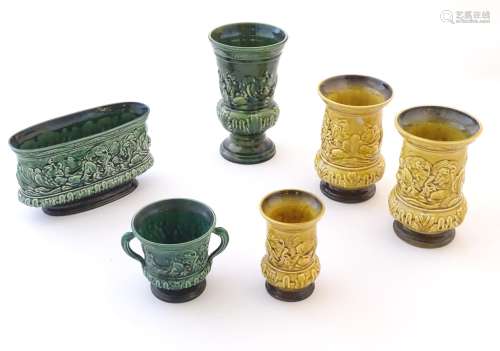 A quantity of Sylvac vases and jardinieres in the