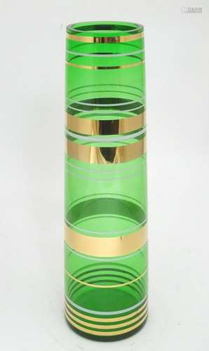 A mid 20thC Borske Sklo Czechoslovakian art glass green