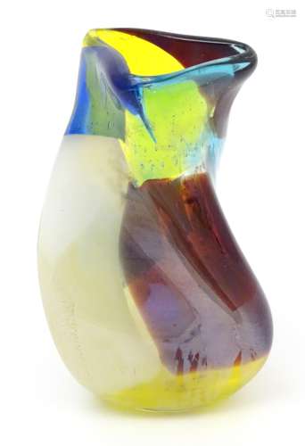 A Mdina glass Malta studio glass vase of shaped form.