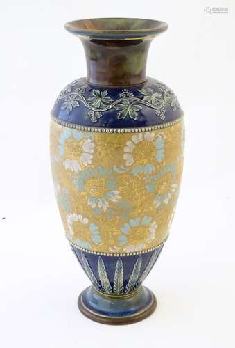 A Royal Doulton Slater stoneware vase with mottled