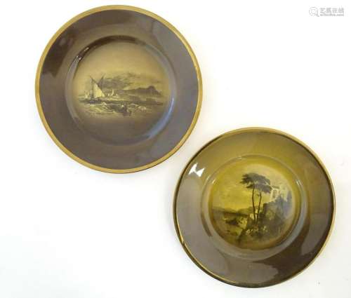 A pair of Royal Vistas Ware plates depicting views of