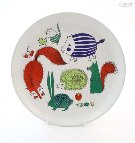 A Scandinavian plate decorated with animal