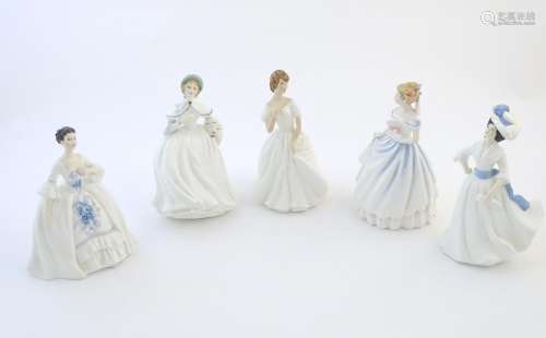 Five Royal Doulton ladies comprising Claire, no.