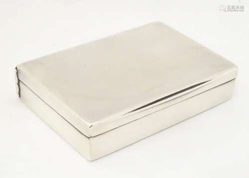 A Victorian silver box with hinged lid, hallmarked